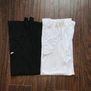 **SET OF TWO** black and white tunic tanks
